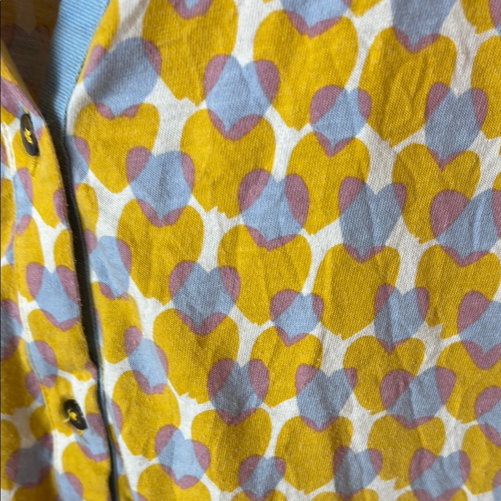 Boden Yellow & Light Blue Printed Button-Down Shirt - Picture 3 of 6